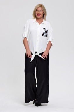 Комплект Джули тк.32-140026-1444-50 (блуза+брюки, черно-белый)